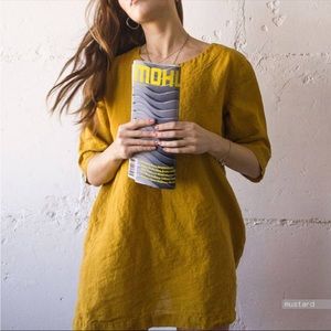 Washed Linen Dress with Pockets